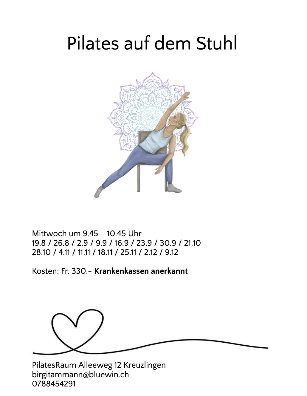 Pilates auf dem Stuhl Workshop